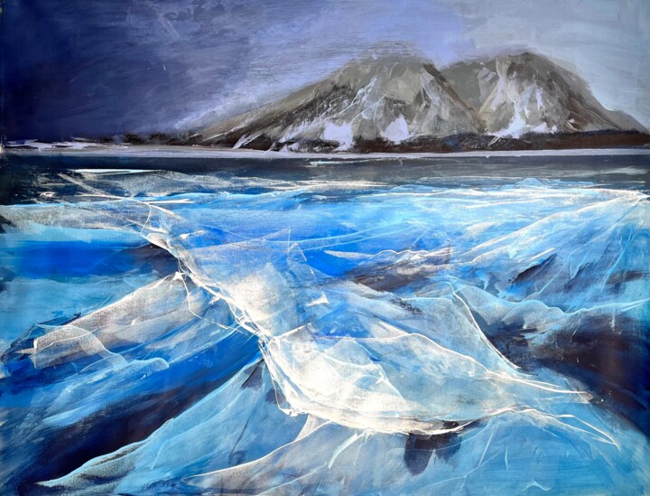 Malerei mit dem Titel "Blue Horizons" von Natalia Yangalycheva, Original-Kunstwerk, Acryl