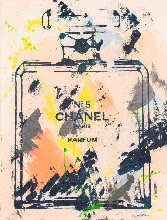 绘画 标题为“Chanel My sweet mel…” 由Natalie Otalora, 原创艺术品, 丙烯 安装在木质担架架上