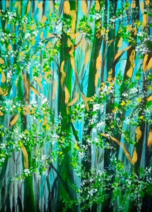 Картина под названием ",, Fairy forest,," - Natalie Rybka, Подлинное произведение искусства, Масло Установлен на Деревянная…