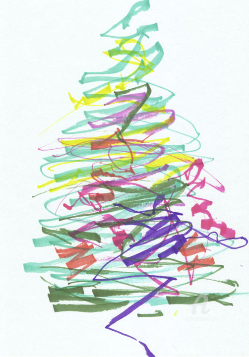 Drawing titled "scent of christmas" by Nataliia Belozerova, Original Artwork, Marker