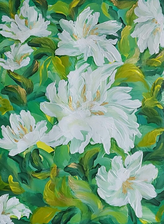 Painting titled "Summer Tenderness" by Nataliia Goloborodko, Original Artwork, Acrylic Mounted on Plexiglass