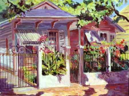 Painting titled "Creole Guest Cottage" by Nataly Jolibois, Original Artwork, Oil