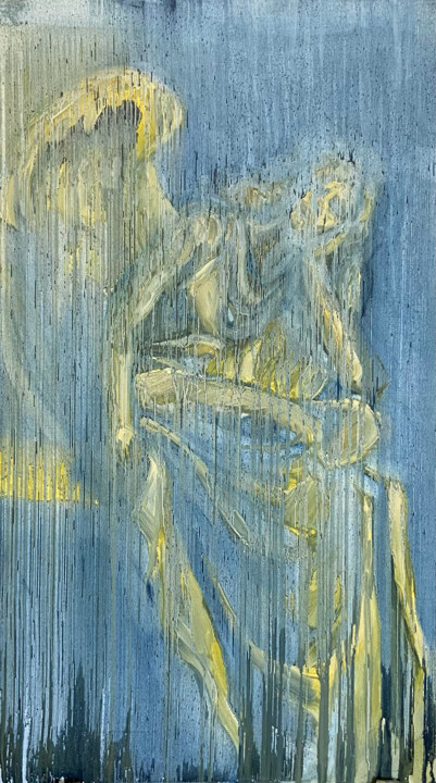 Painting titled "Crying angel" by Natalya Gasilova, Original Artwork, Oil
