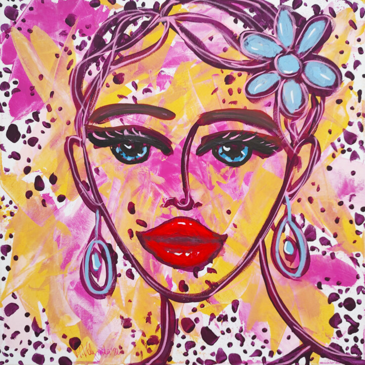 Peinture intitulée "Hawaii Girl Beauty…" par Natalya Volynska, Œuvre d'art originale, Acrylique
