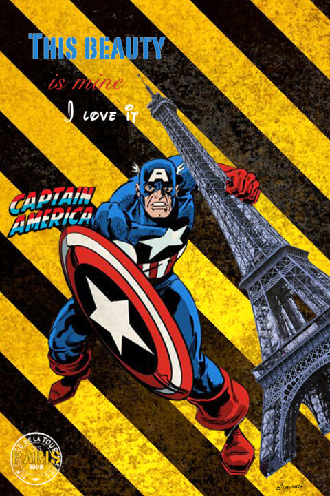 Captain America A Trouvé L'amour, Digital Arts by Nathalie Simonet