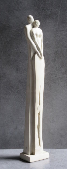 Скульптура под названием "Deux" - Nathalie Villate-Lafontaine, Подлинное произведение искусства, Глина