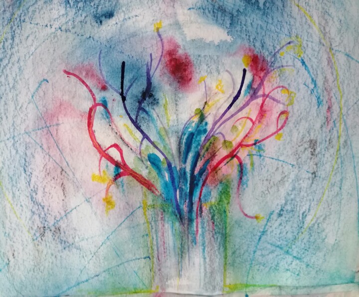 Painting titled "Impression printani…" by Nathalie Bardou, Original Artwork, Watercolor