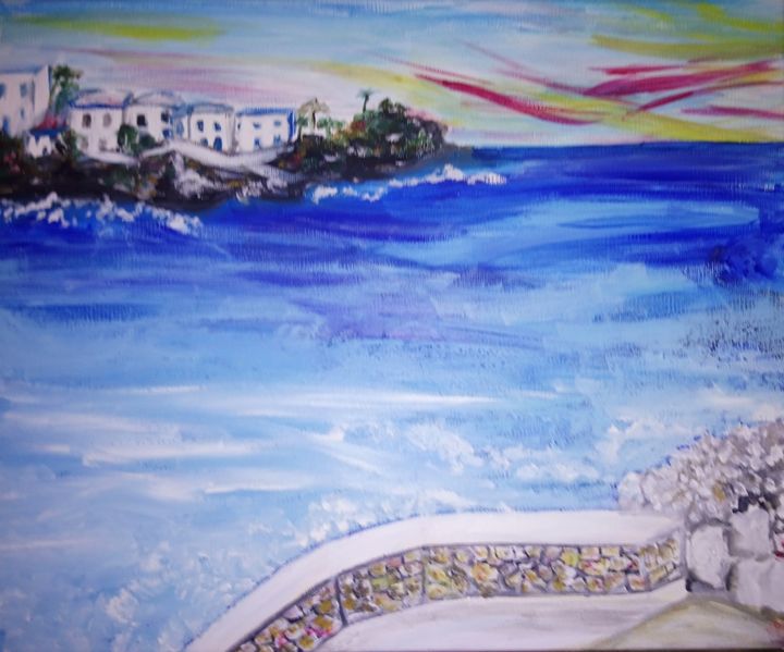 Painting titled "Sicilia" by Nathalie Lange, Original Artwork, Acrylic