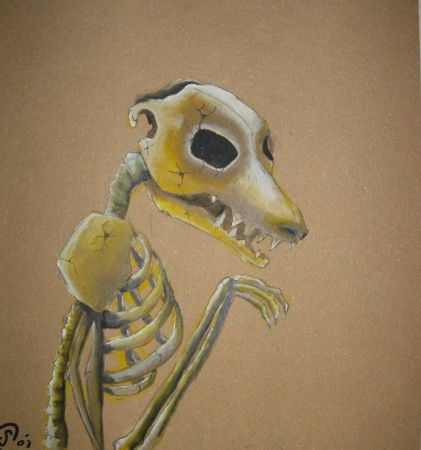 Pintura intitulada "Stella Skeleton" por Chad Schuety, Obras de arte originais