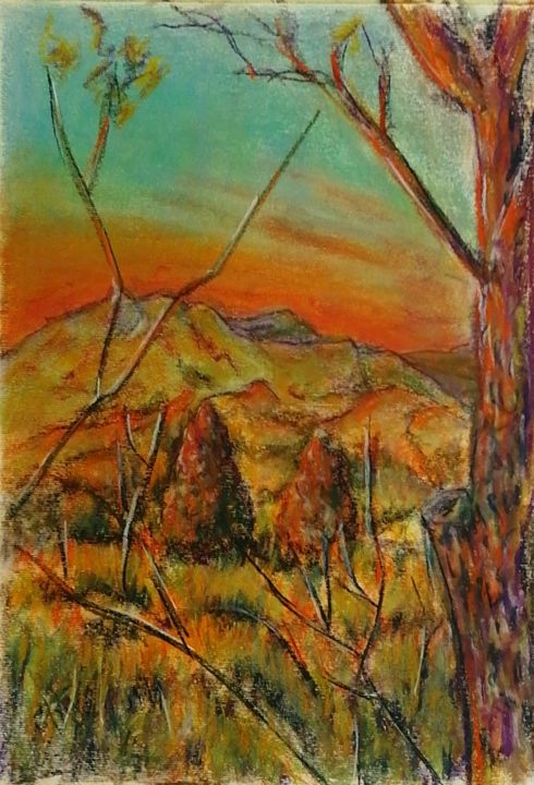 Pittura intitolato "Planina" da Djura, Opera d'arte originale, Pastello