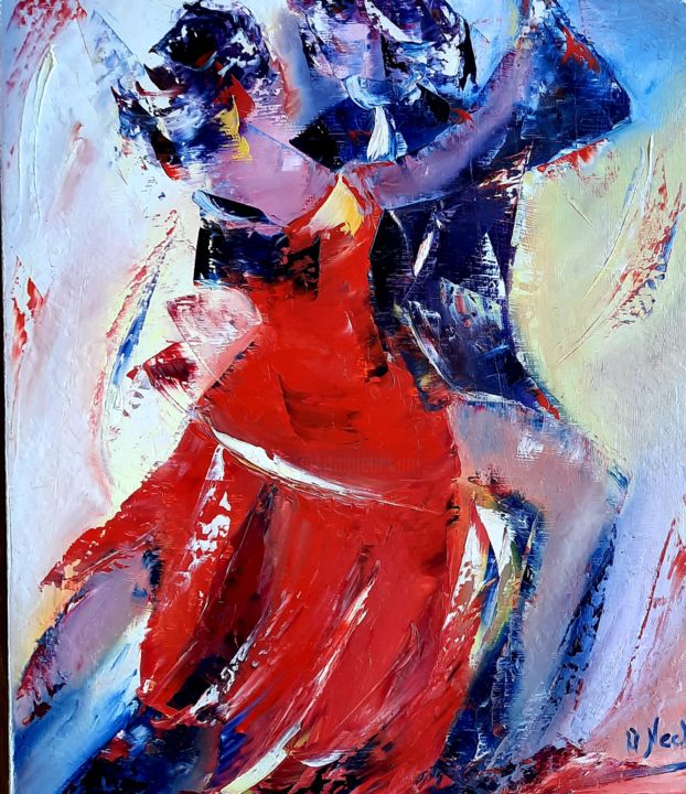 Peinture intitulée "Tango langoureux" par Annie Nectoux, Œuvre d'art originale, Huile