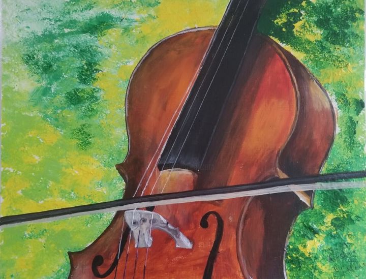 cello painting watercolor