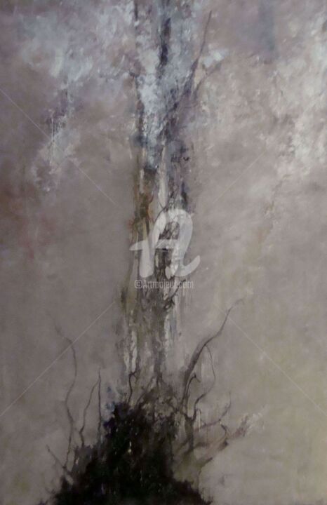 제목이 "Les racines du mal"인 미술작품 Nelly Carnet로, 원작, 아크릴 나무 들것 프레임에 장착됨