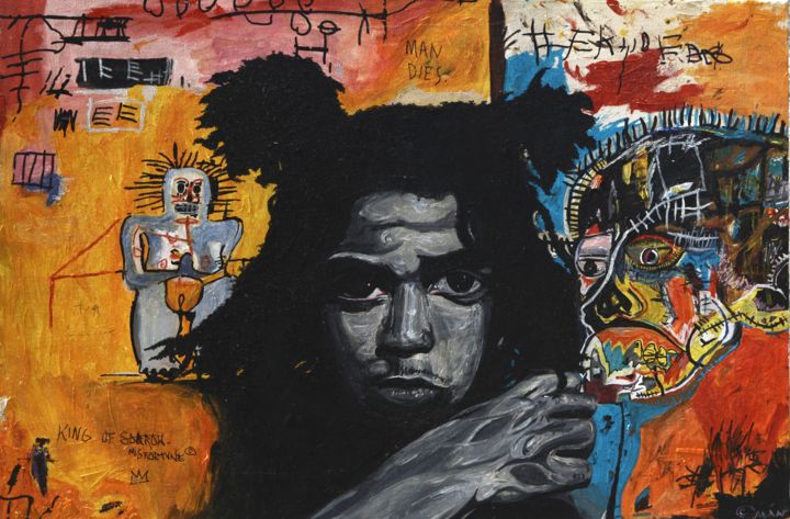 Painting titled "Basquiat" by Nelsón Cabán, Original Artwork, Acrylic