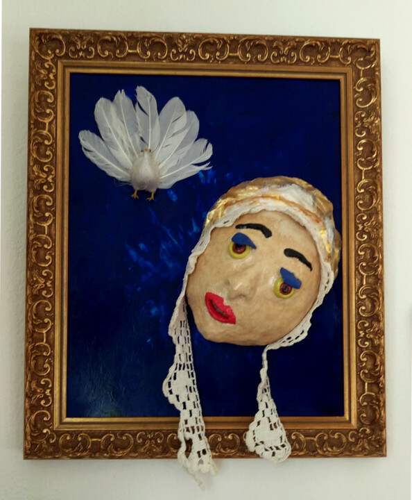 Sculpture titled "Mary" by Nevenka Spasic-Thater, Original Artwork, Paper maché