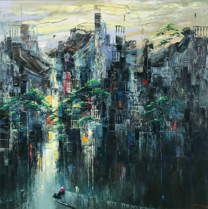 Peinture intitulée "After the afternoon…" par Ngoc Quan Le, Œuvre d'art originale, Huile