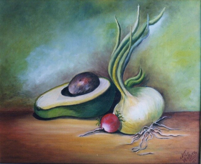 Peinture intitulée "Cebola" par Nice Ventura, Œuvre d'art originale