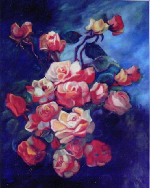 Peinture intitulée "Grandes Flores" par Nice Ventura, Œuvre d'art originale