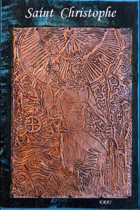 Prenten & gravures getiteld "Saint Christophe" door Nicolas Bouriot (KRB1), Origineel Kunstwerk, Gravure