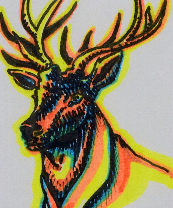 Cerf, Drawing by Nicolas Chambon (Crea-ture)