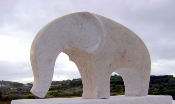 "Elefante I" başlıklı Heykel Nicolau Campos tarafından, Orijinal sanat, Taş