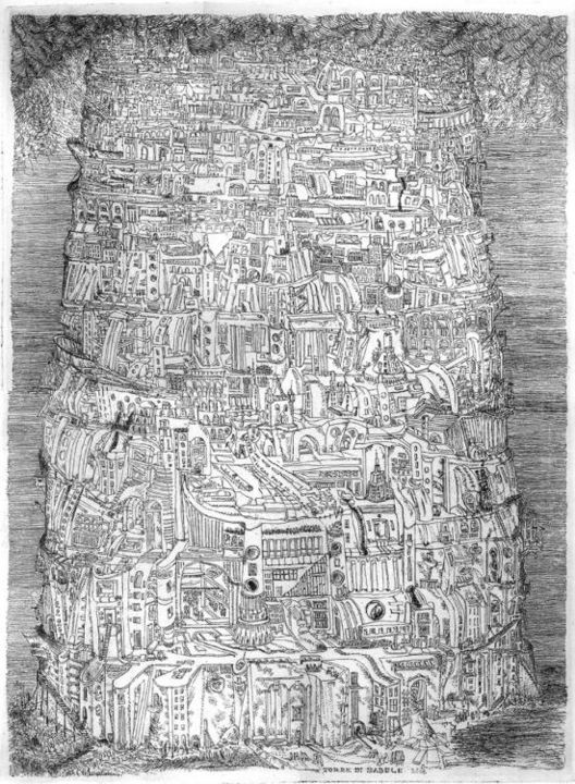 "Torre di Babele, ac…" başlıklı Resim Nicolò D'Alessandro tarafından, Orijinal sanat