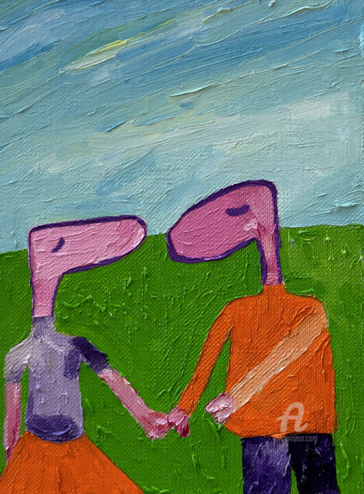 Malerei mit dem Titel "WE ARE IN LOVE" von Nida Acun, Original-Kunstwerk, Öl