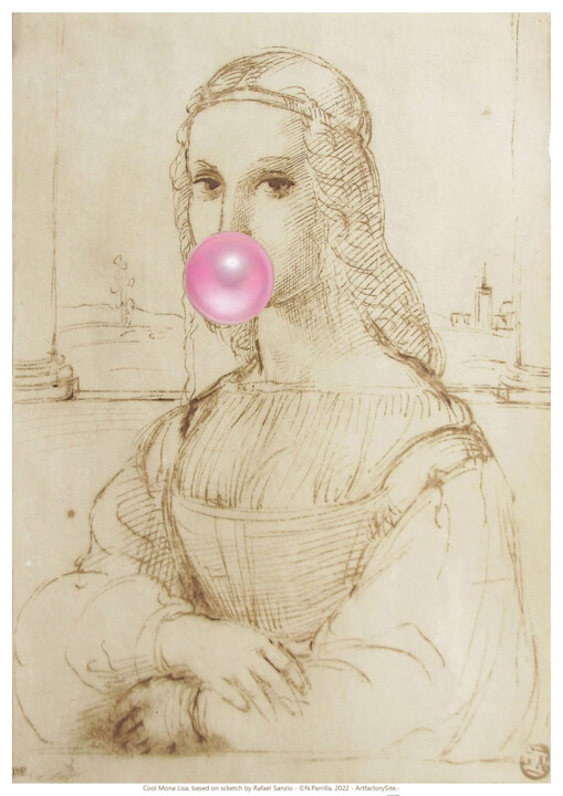 Digital Arts titled "BUBBLE GUM" by Nieves Parrilla Merino, Original Artwork, Digital Collage