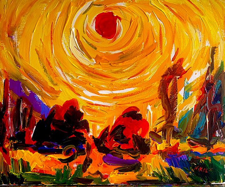 Painting titled "I'm getting warm" by Nikol Aghababyan, Original Artwork, Acrylic