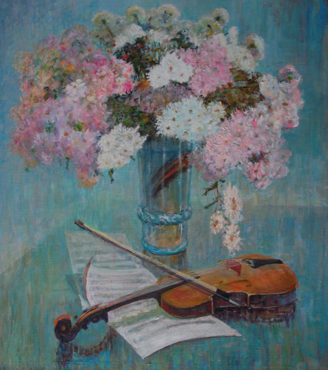 Malerei mit dem Titel "Muse" von Nikolai Chebotaru, Original-Kunstwerk, Öl