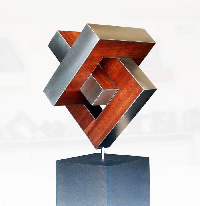 Skulptur mit dem Titel "trequada_2015" von Nikolaus Weiler, Original-Kunstwerk, Metalle