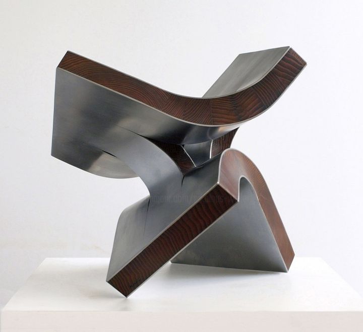 Skulptur mit dem Titel "annäherung" von Nikolaus Weiler, Original-Kunstwerk, Metalle