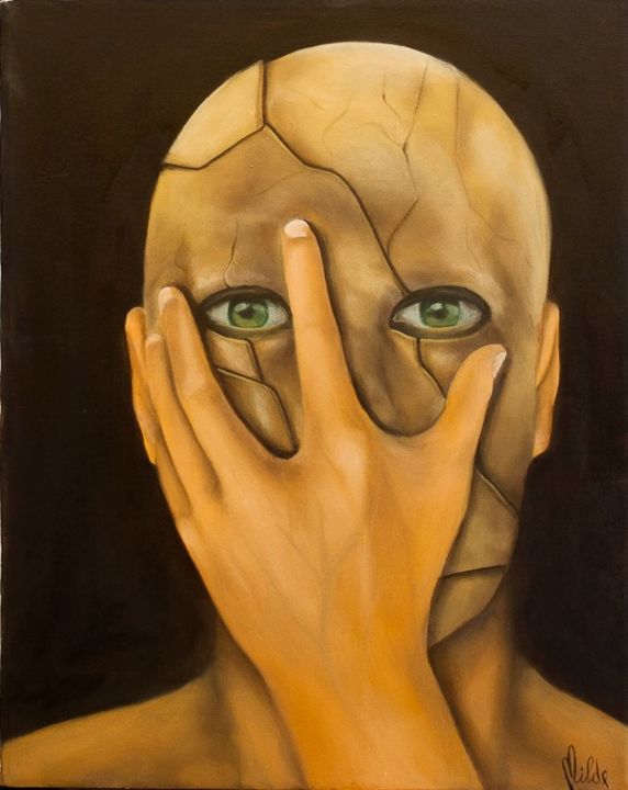 Картина под названием "il-falso-me.jpg" - Nilde Isernia Di Palma, Подлинное произведение искусства, Масло