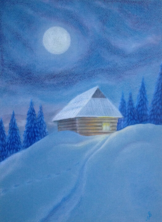 Painting titled "Lighthouse (Маяк)" by Nina Samosudova, Original Artwork, Pastel