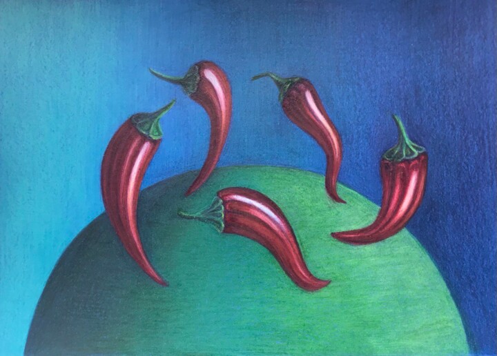 Peinture intitulée "Imitating Matisse_1" par Nina Samosudova, Œuvre d'art originale, Crayon