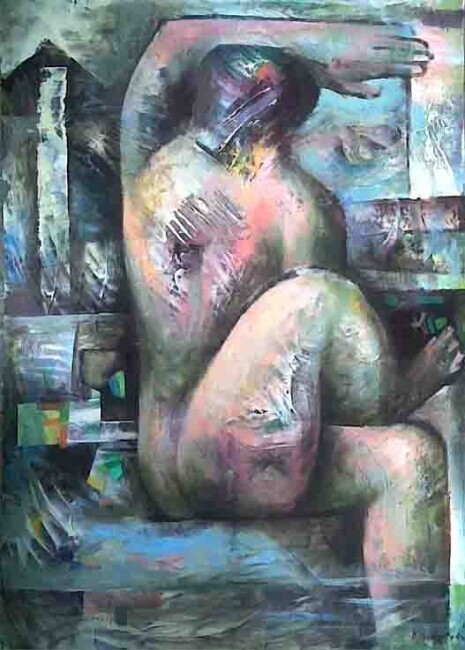Painting titled "art_Figure_Oil,_car…" by Nino Chakvetadze, Original Artwork