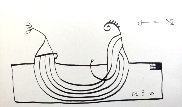Dibujo titulada "osmose 7" por Nio, Obra de arte original, Rotulador
