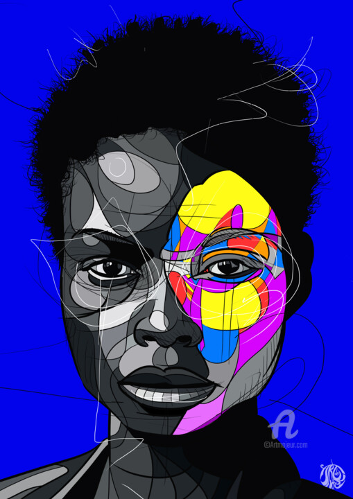 Digital Arts titled "Colormask" by Art De Noé, Original Artwork, Digital Painting
