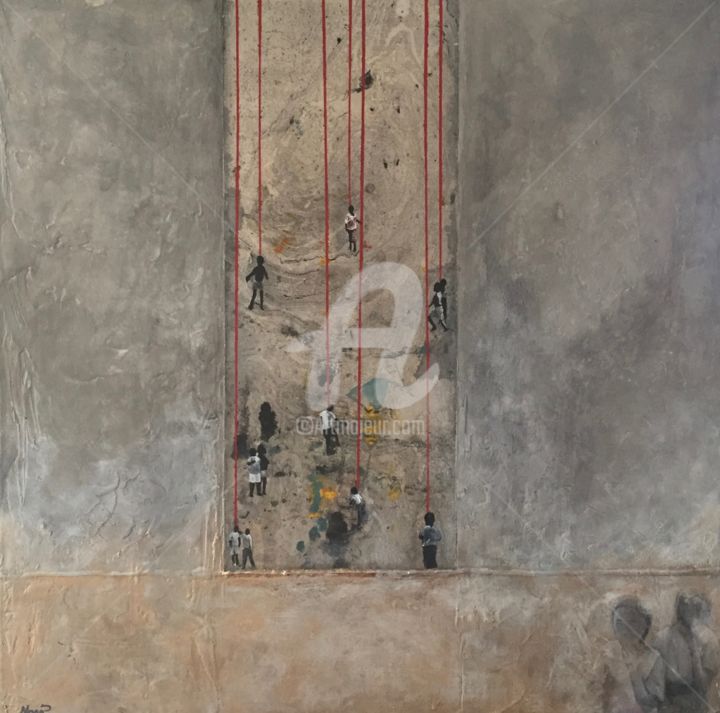 Peinture intitulée "INOCENCIA SUSPENDIDA" par Nora Piedrahita, Œuvre d'art originale, Acrylique