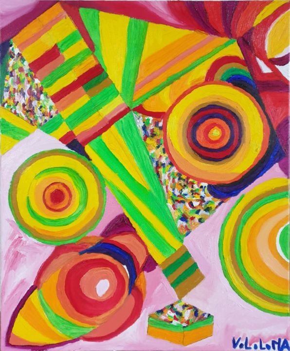 绘画 标题为“Les couleurs acidul…” 由Nororaja Peinturalhuile, 原创艺术品, 油