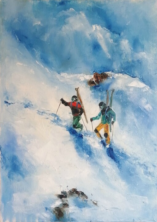 "Skitour" başlıklı Tablo Galina Kolomenskaya tarafından, Orijinal sanat, Petrol