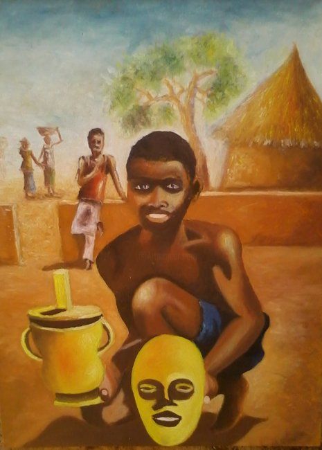 绘画 标题为“rites et traditions” 由Noufou Kabore, 原创艺术品