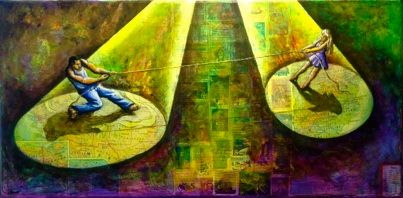 Painting titled "IT TAKES TWO" by Marcelo Novo, Original Artwork, Other