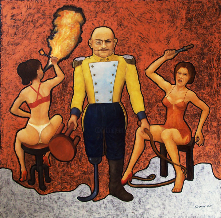 제목이 "Il domatore"인 미술작품 Nunzio Capece로, 원작, 기름