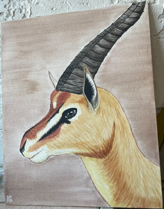 Malerei mit dem Titel "Gazelle" von Nyra Lowe, Original-Kunstwerk, Acryl