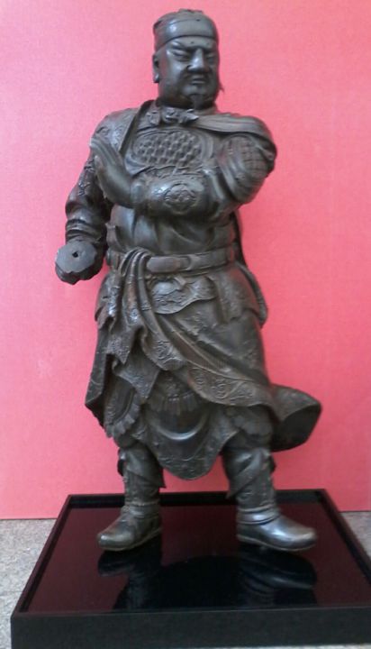 Skulptur mit dem Titel "KUBLAI KHAN" von Obras Raras, Original-Kunstwerk, Holz