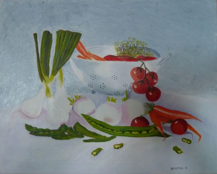 Schilderij getiteld "nature-morte.jpg" door Odile Stopin, Origineel Kunstwerk, Anders