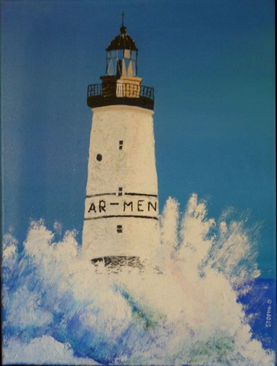 Schilderij getiteld "phare.jpg" door Odile Stopin, Origineel Kunstwerk, Anders