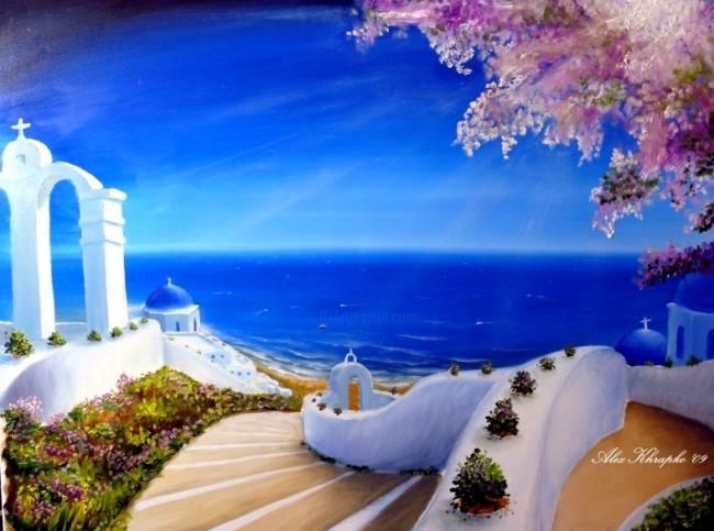 Pintura titulada "Greece" por Oilart, Obra de arte original, Oleo