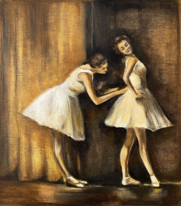 Painting titled "Ballerinas" by Oksana Floyd, Original Artwork, Oil